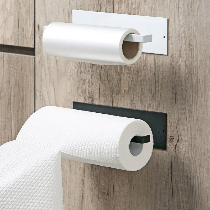 No-Drill Toilet Paper Holder with Hook Design to Securely Hold Tissue Roll Without Falling White image 3