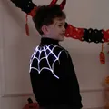 Go-Glow Illuminating Jacket with Light Up Embroidered Spider Web Including Controller (Built-In Battery) Black image 5