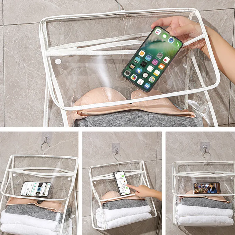 Waterproof PVC Bathroom Hanging Organizer for Clothes and Toiletries  image 4