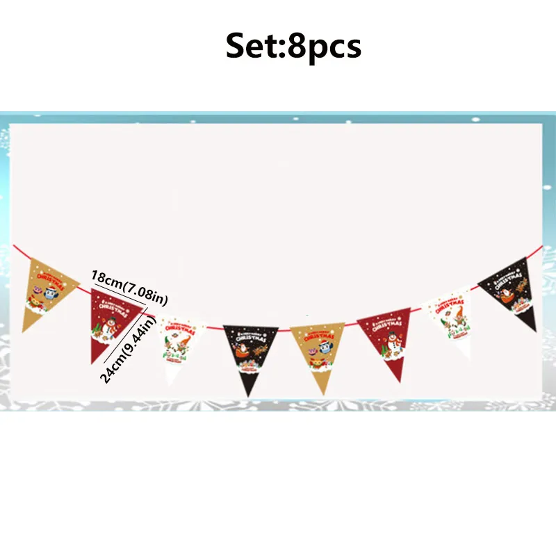 Festive Paper Triangular Flags for Christmas Decoration
