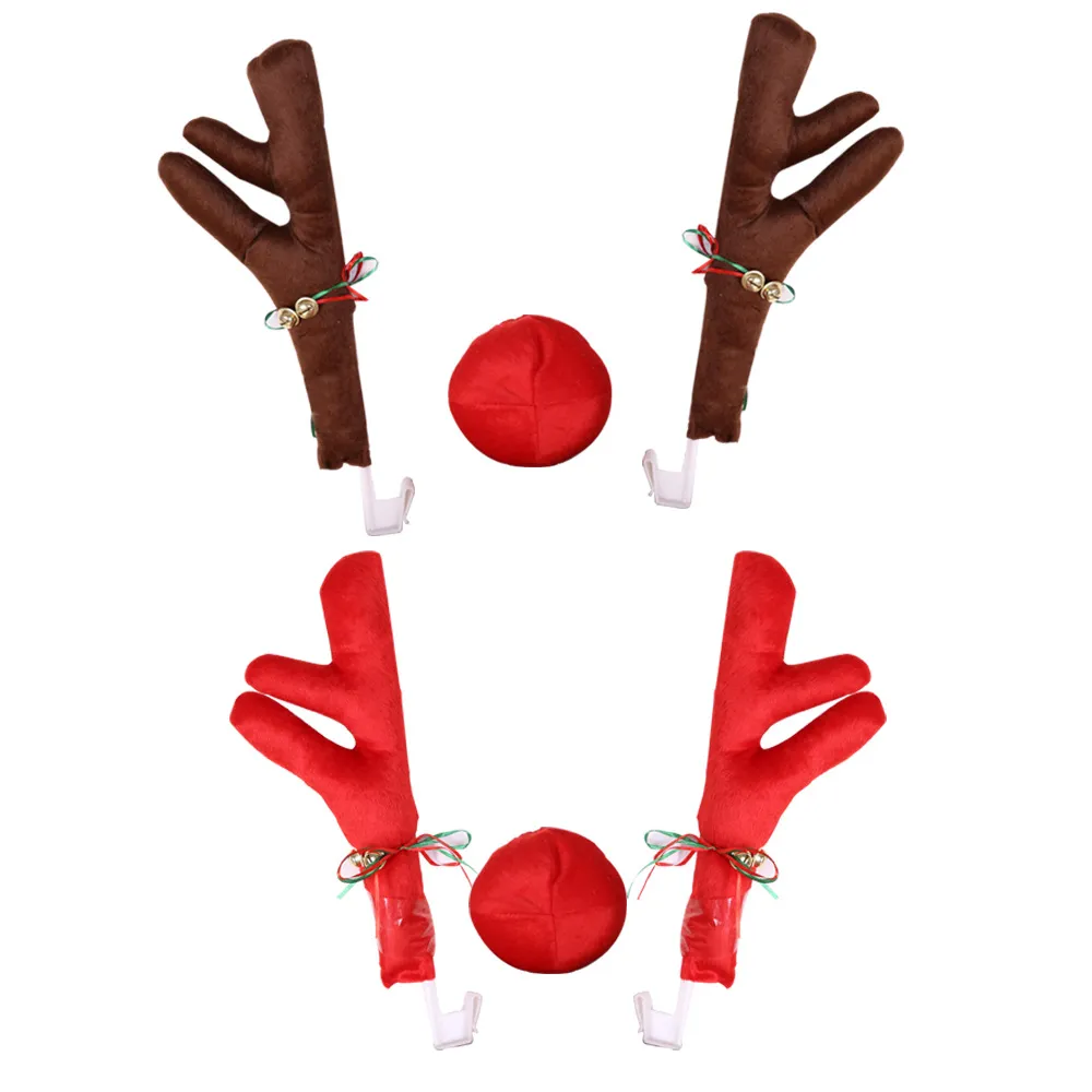 Christmas Car Decorations: Reindeer Antlers and Moose Horns Red image 2