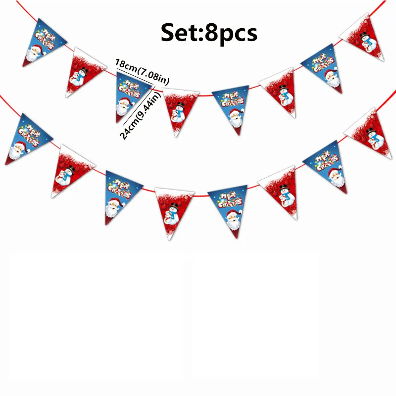 Festive Paper Triangular Flags for Christmas Decoration Color-A