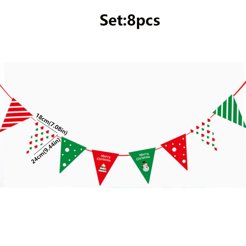 Festive Paper Triangular Flags for Christmas Decoration