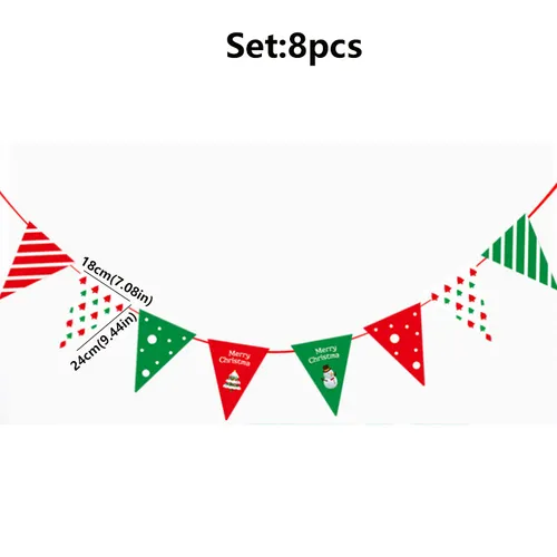 Bandeiras triangulares de papel festivas para decoração de Natal