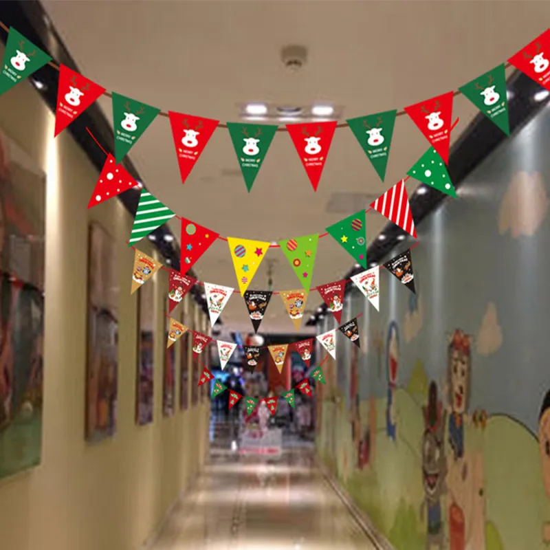 Festive Paper Triangular Flags for Christmas Decoration  image 2