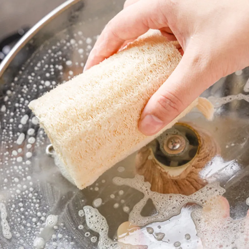 Natural Vegetable Fiber Loofah Scrubber for Kitchen Pots and Dishes  image 2