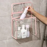 Waterproof PVC Bathroom Hanging Organizer for Clothes and Toiletries Pink