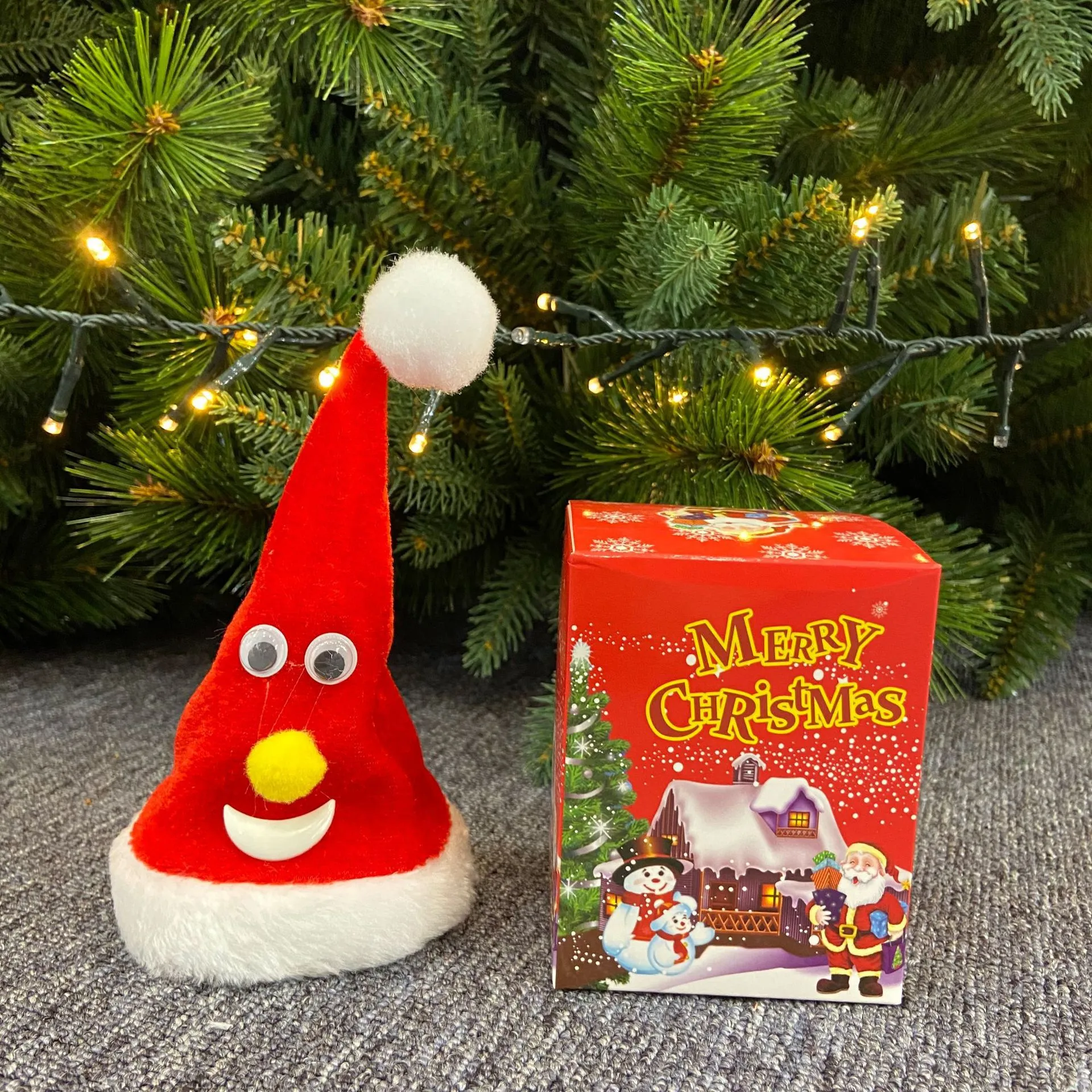 New Electric Christmas Santa Hat with Swinging Ornament  image 5