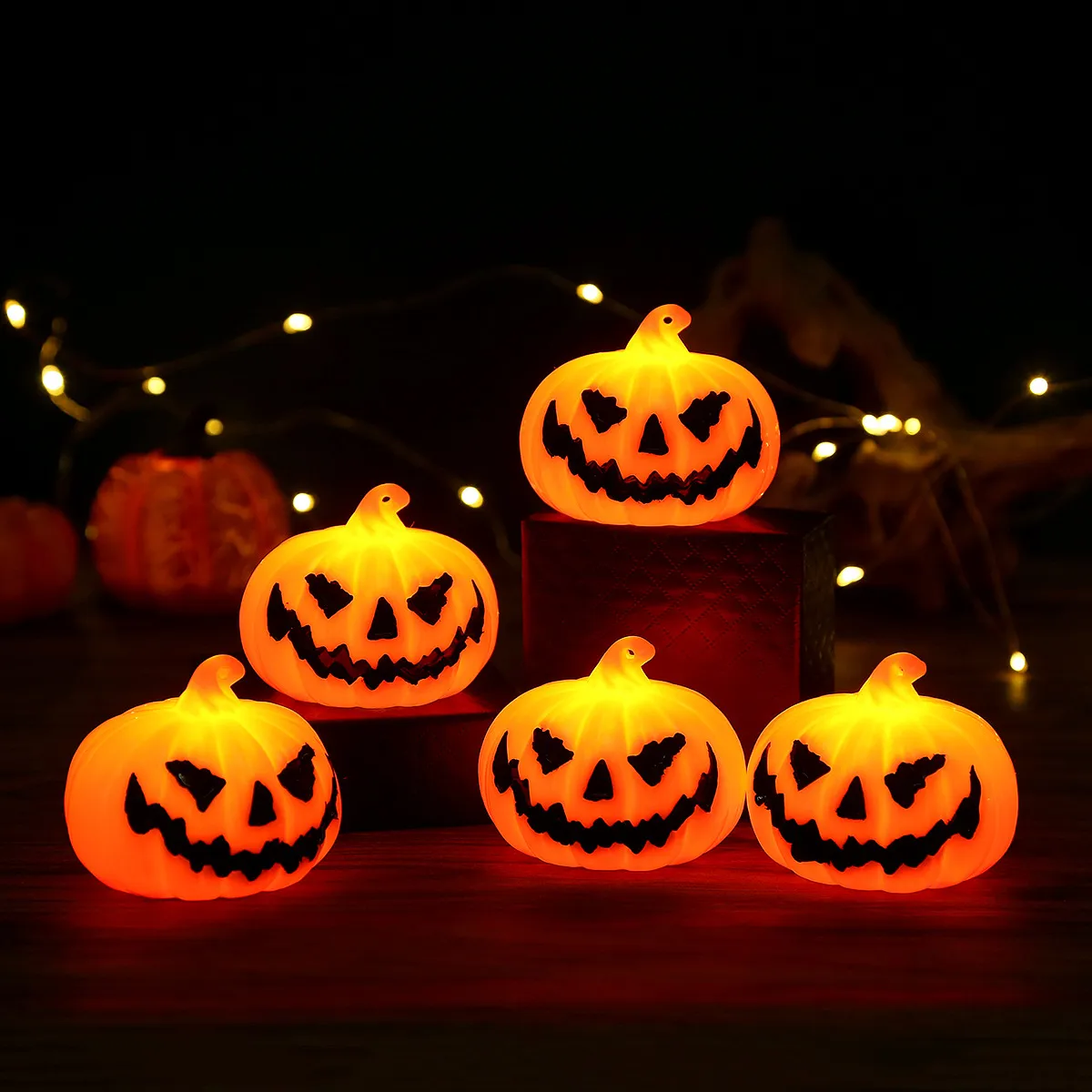 Individual Halloween Pumpkin Lantern Decoration Orange big image 1