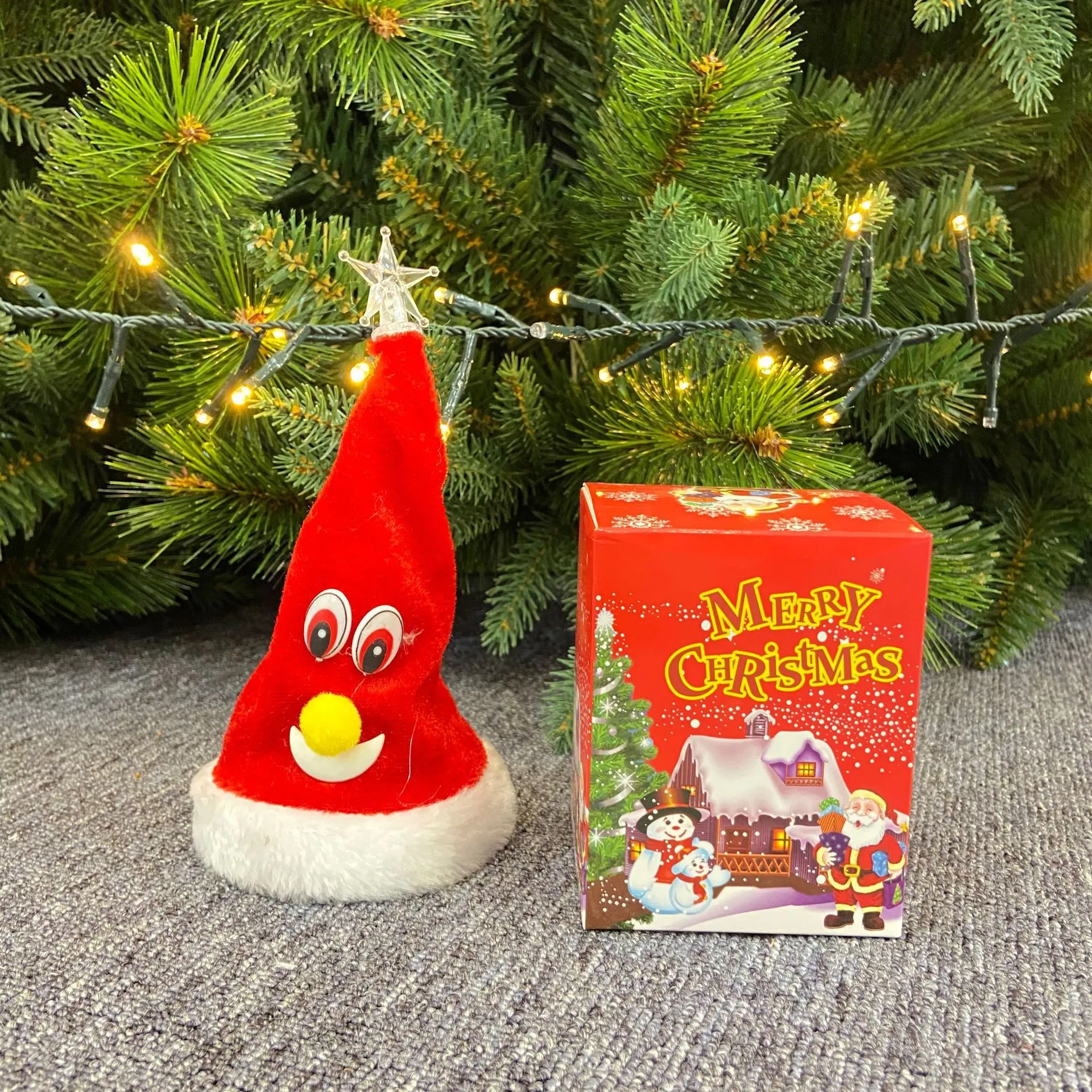 New Electric Christmas Santa Hat with Swinging Ornament  image 6