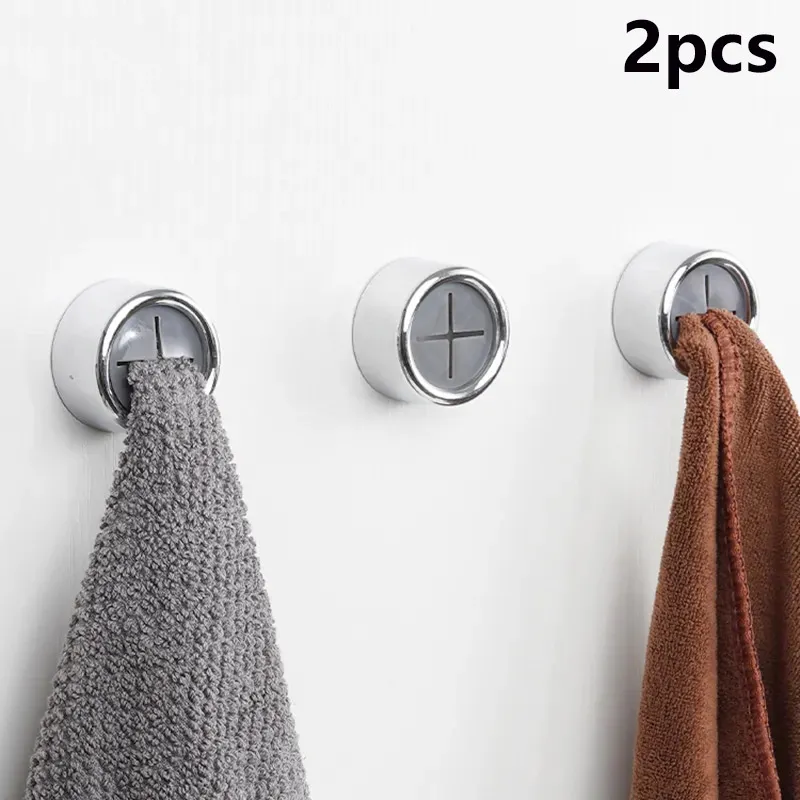 Set of 2 Towel Hooks for Kitchen Wall - No Drilling or Traces
