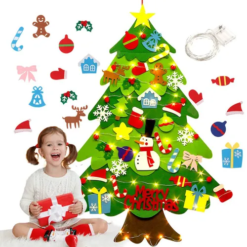 Adornos de árbol de Navidad de fieltro DIY