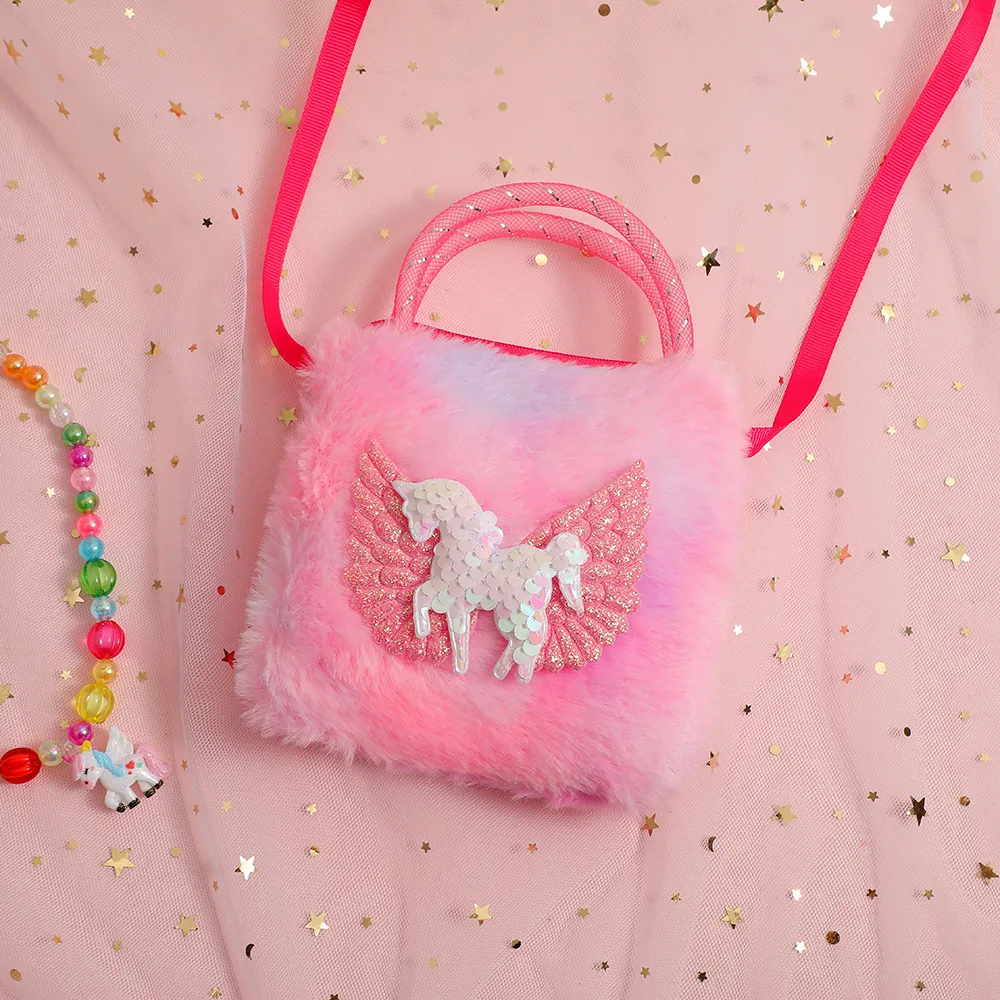 Cartoon unicorn shoulder bag, cute decorative bag that girls like  big image 1