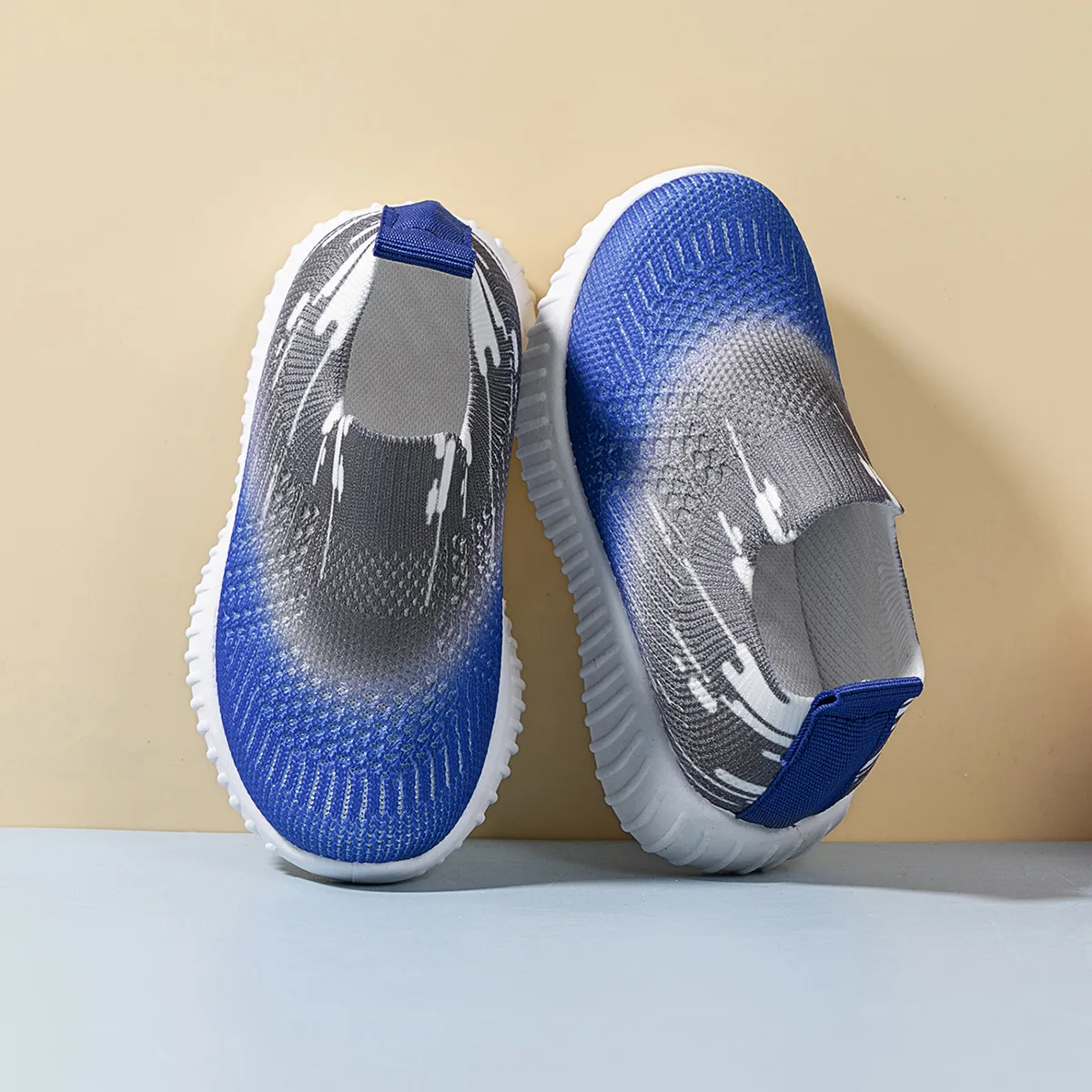 Toddler/Kids Boy Sporty Rubber Sole Ombre Mesh Surface Canvas Shoes Blue big image 1
