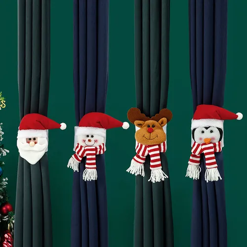 Cartoon Christmas Ornament Curtain Tieback with Fine Workmanship
