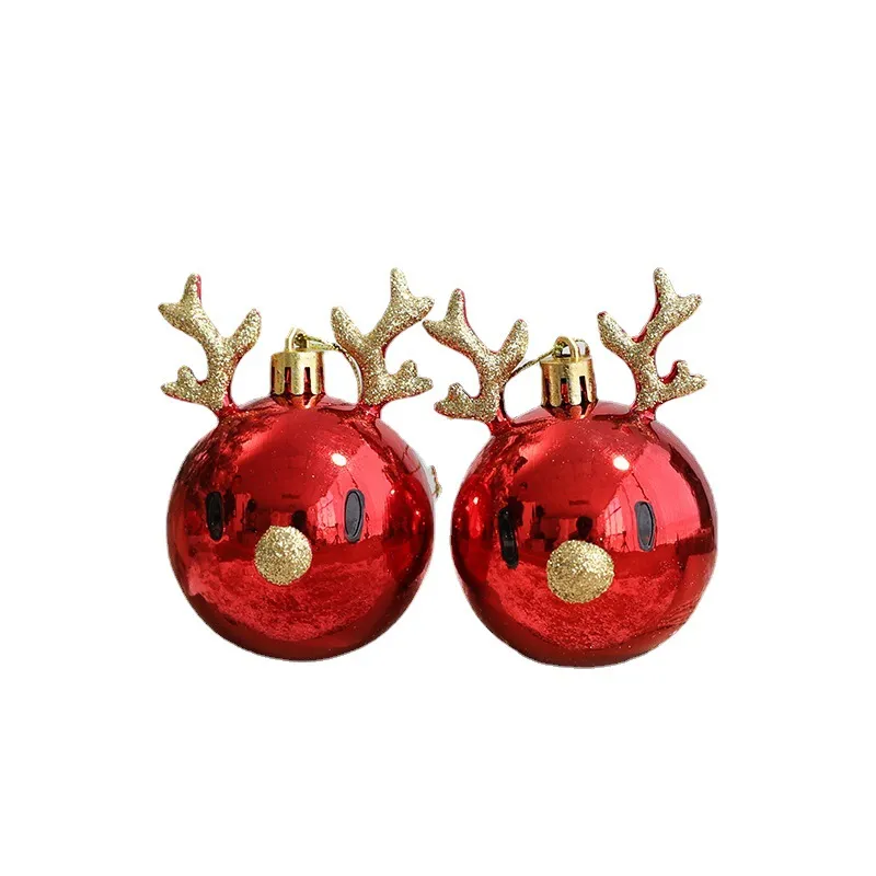 Conjunto de 2 renas de PVC penduradas decorações para árvore de Natal com design de estilo nórdico bonito Cor-A big image 1