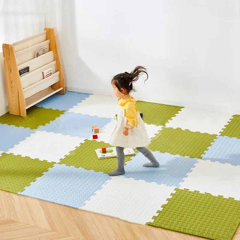 Fußmatten mit Schaumstoffmuster - rutschfest und wasserdicht, mehrere Farben für Schlafzimmer und Zuhause Türkis big image 1