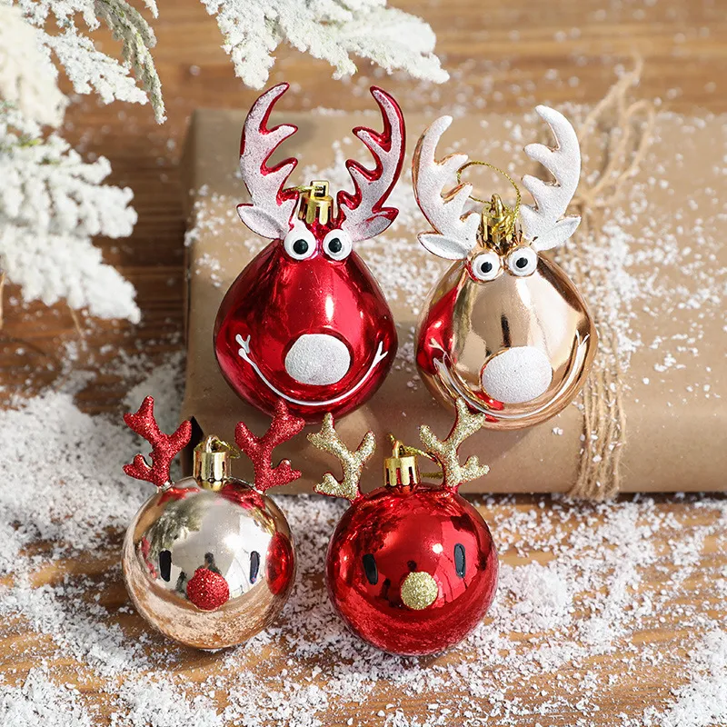 مجموعة من 2 PVC الرنة شنقا زينة لشجرة عيد الميلاد مع تصميم جميل على الطراز الاسكندنافي اللون- أ big image 1