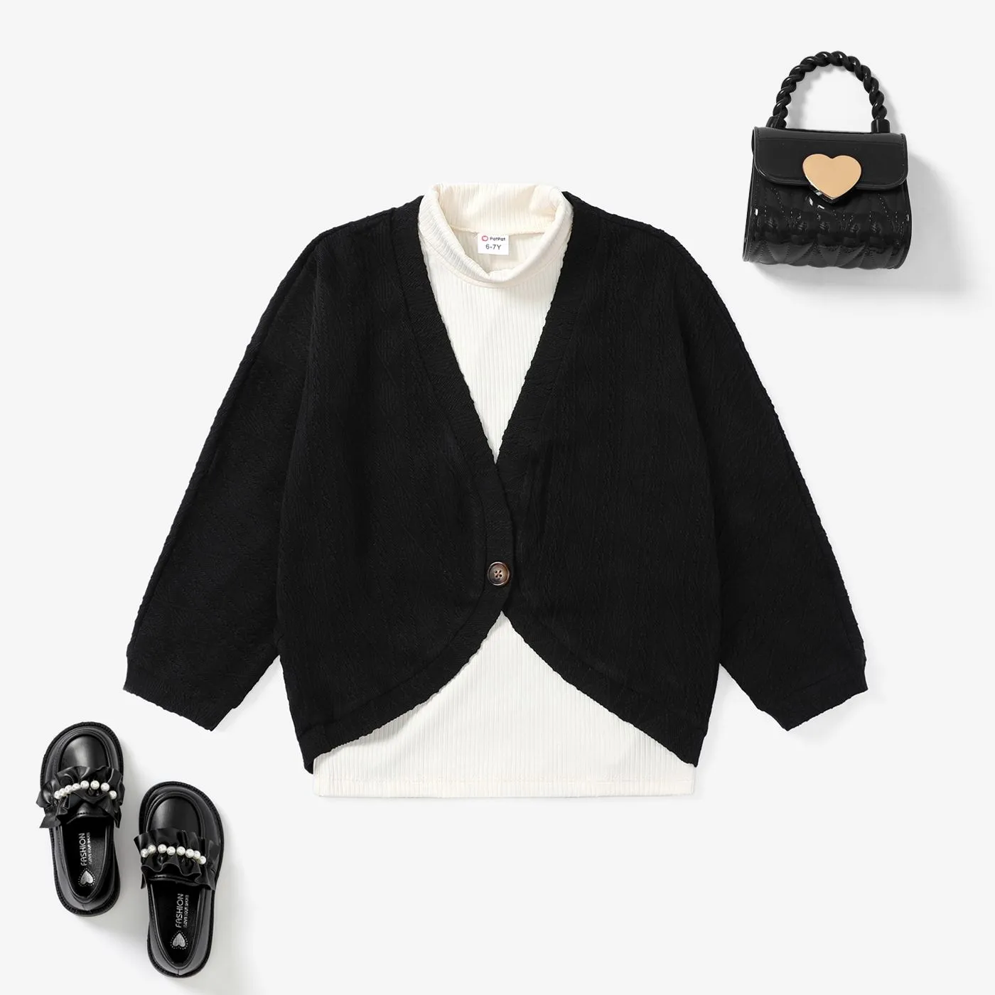 Kid Girl Solid Color Avant-garde Button Coat/Jacket