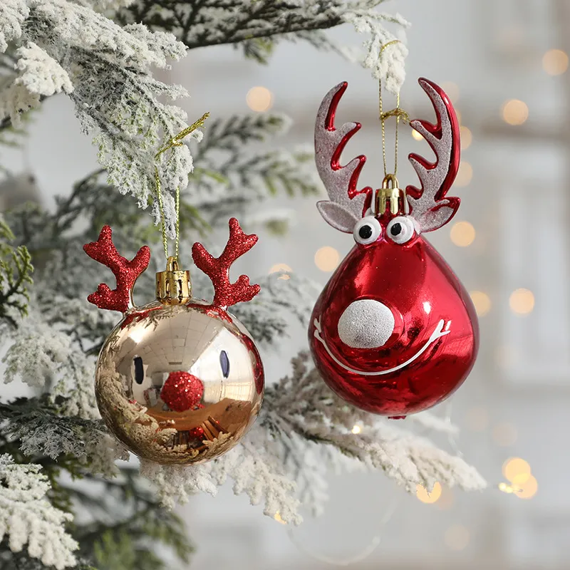 Ensemble de 2 décorations suspendues de rennes en PVC pour arbre de Noël avec un beau design de style nordique Couleur-A big image 1