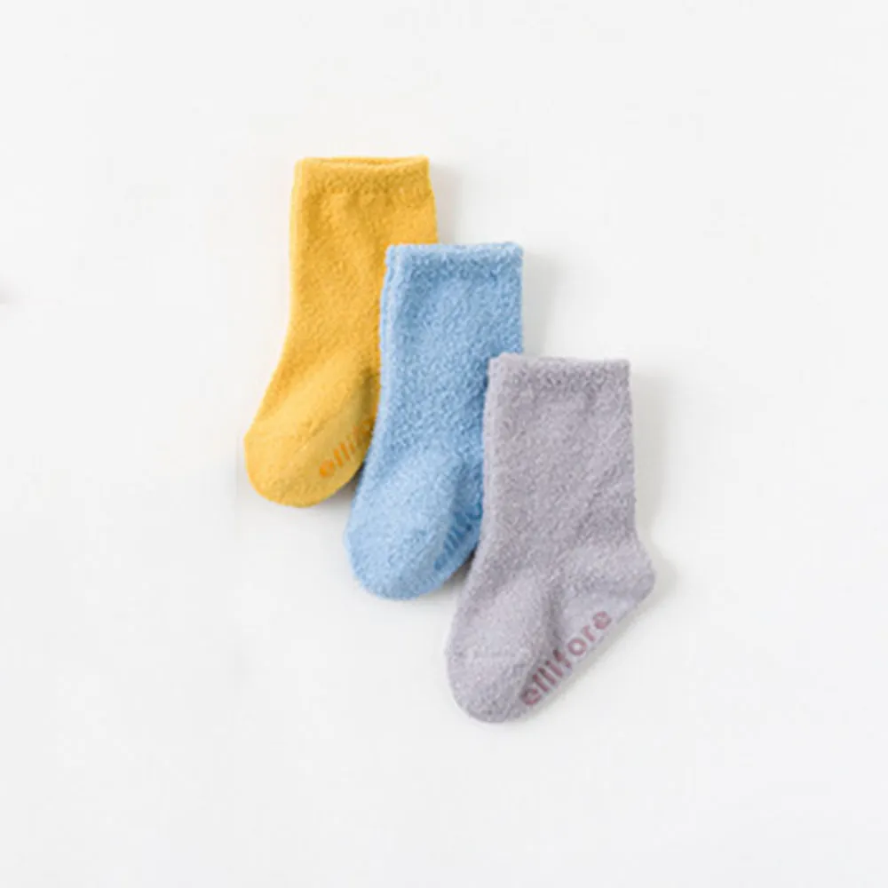 3-pack Baby Basic Coral veludo material, macio e confortável espessado meias de piso quente  big image 1