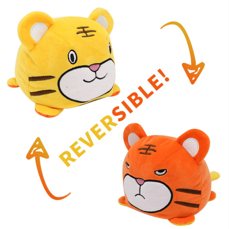 Two-Sided Flip Plush Toy: Cute Animal Cartoon Doll With Reversible Expressions