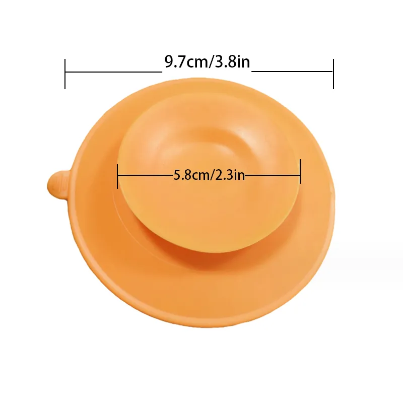 Double-Sided Suction Cup Bowl Base/Placemat  Orange color image 2