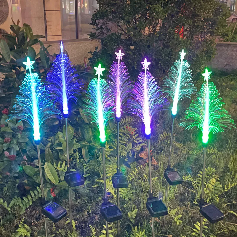 Outdoor Solar Powered Fiber Optic Christmas Tree Light Color-A image 3