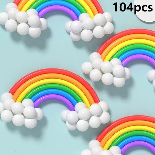 DIY Rainbow Balloon Set with 104 Pieces 