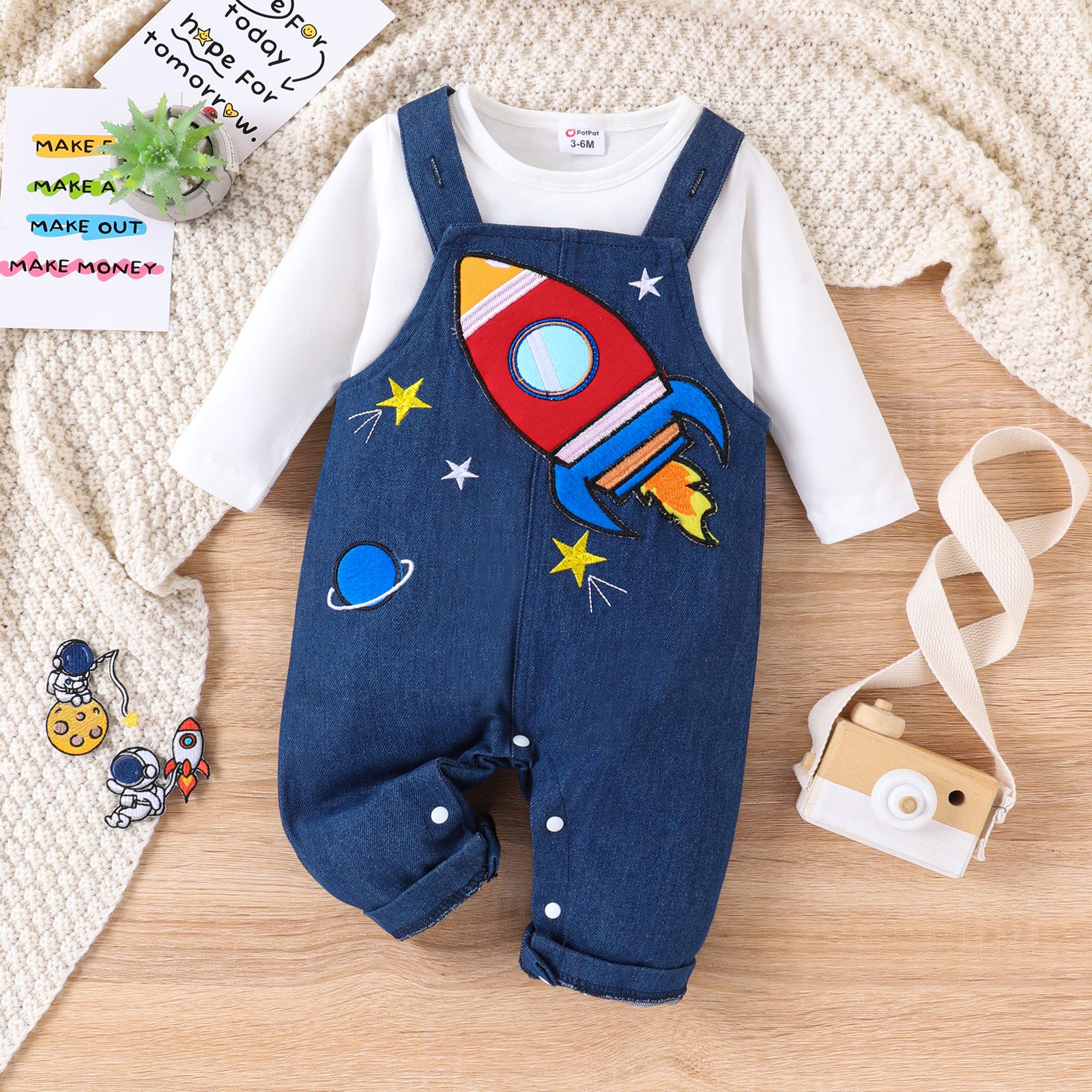 2pcs Baby Boy Space Patches Embroidery Set