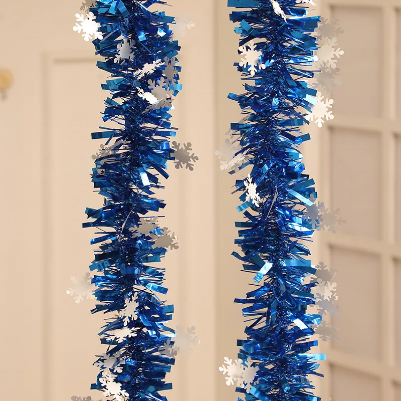 Paquete de 5 cintas decorativas navideñas con copos de nieve - Decoración de fiesta navideña en colores aleatorios vistoso big image 1