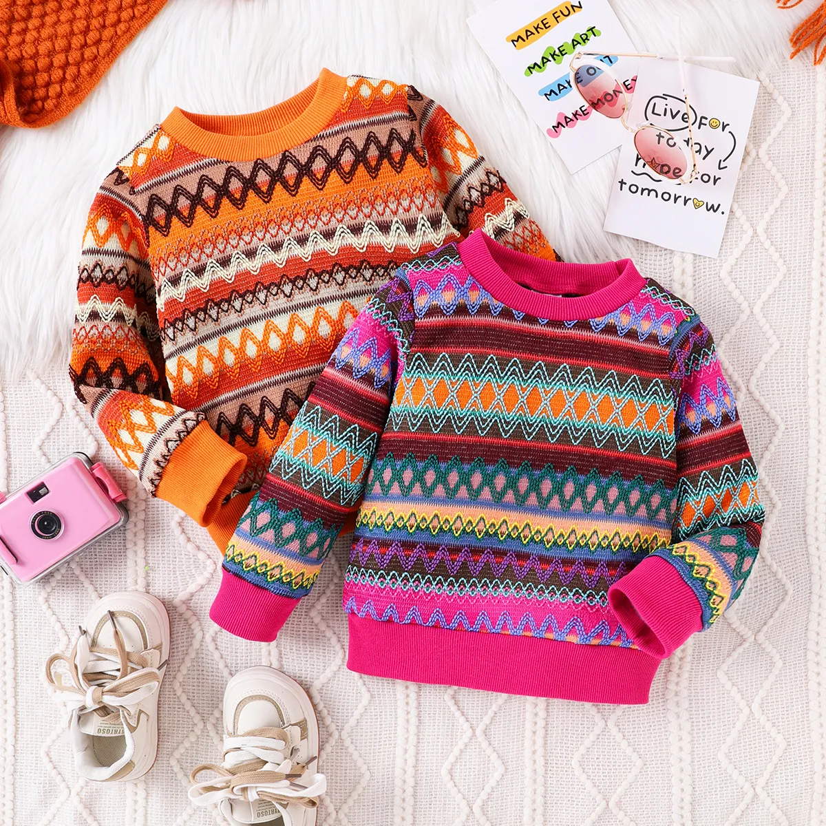 Kleinkinder Mädchen Boho-Stil Sweatshirts braun big image 1