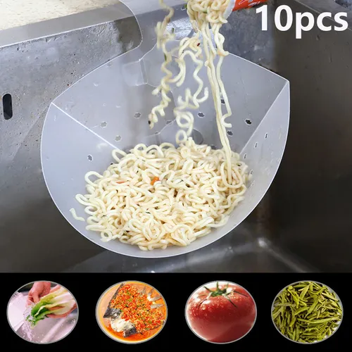 10pcs New Triangle Suction Cup Kitchen Sink Filter with Self-standing Drain Basket