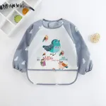 Cute Cartoon Waterproof Bib for Babies and Toddlers Grey