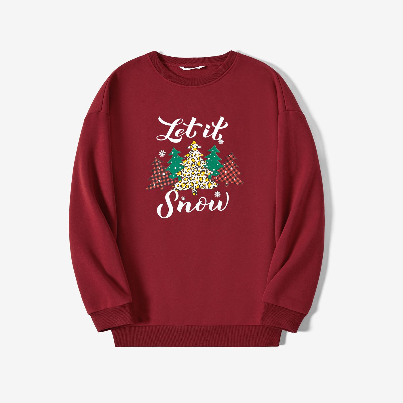

Christmas Family Matching Tree&Letters Print Long-sleeve Fleece-lining Sweatshirt Tops
