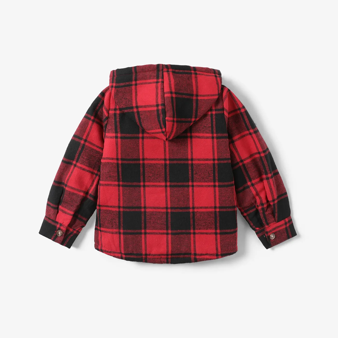 Kid Boy Grid Patch Pocket Stylish Coat Red image 3