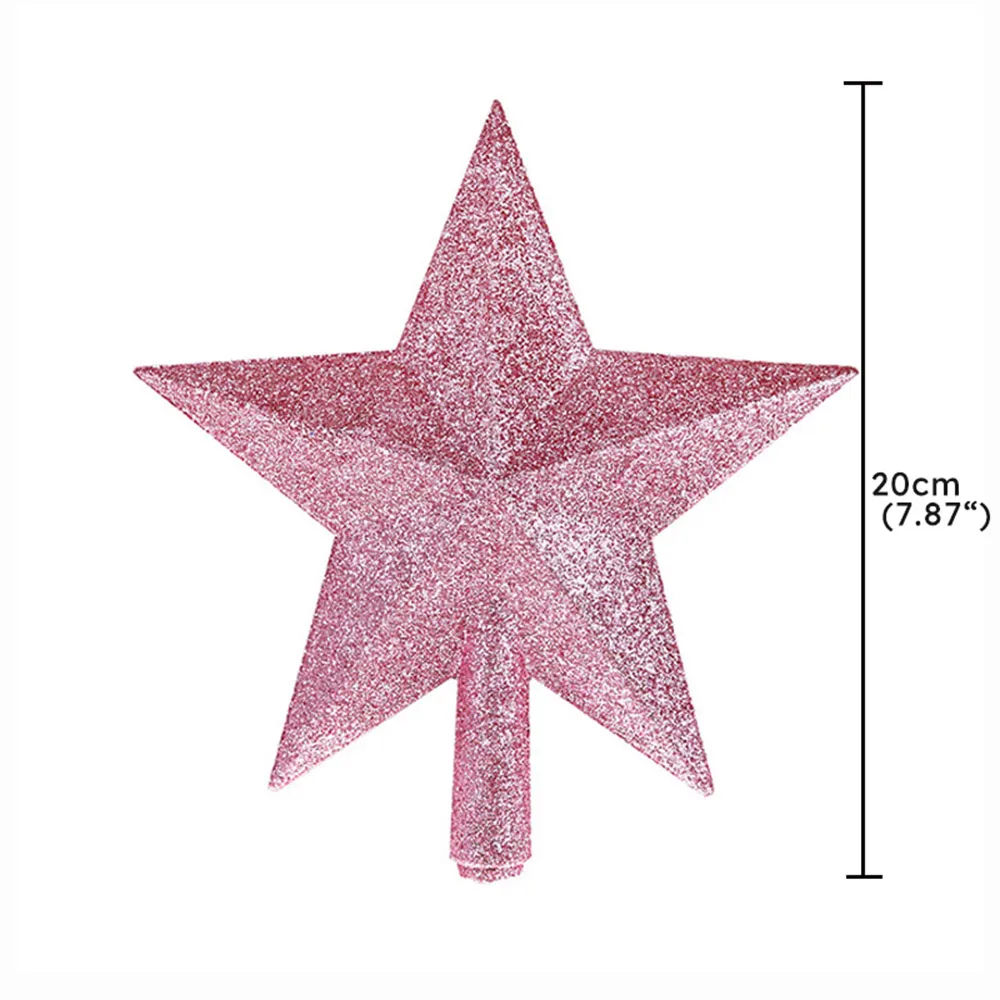 Individual Pink Christmas Tree Topper Five-Pointed Star Party Decoration  Pink big image 1