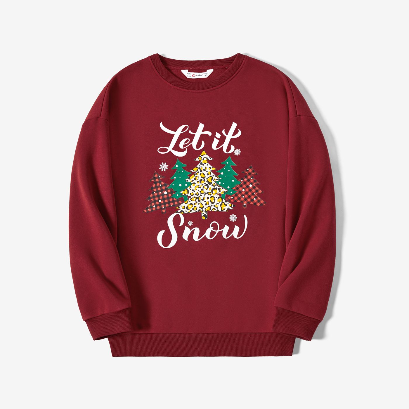 

Christmas Family Matching Tree&Letters Print Long-sleeve Fleece-lining Sweatshirt Tops