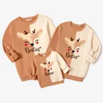 Family Matching Casual Color-block Reindeer&Letters Print Long Sleeve Tops  image 2