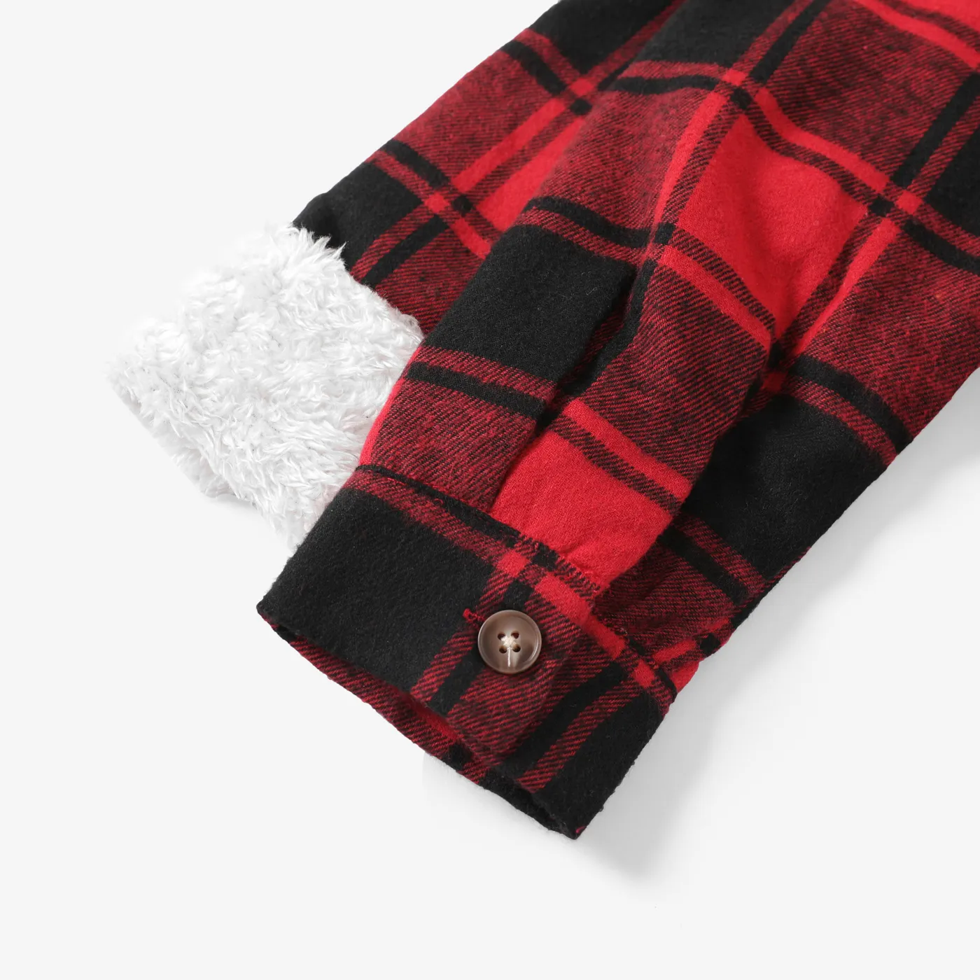Kid Boy Grid Patch Pocket Stylish Coat Red image 5