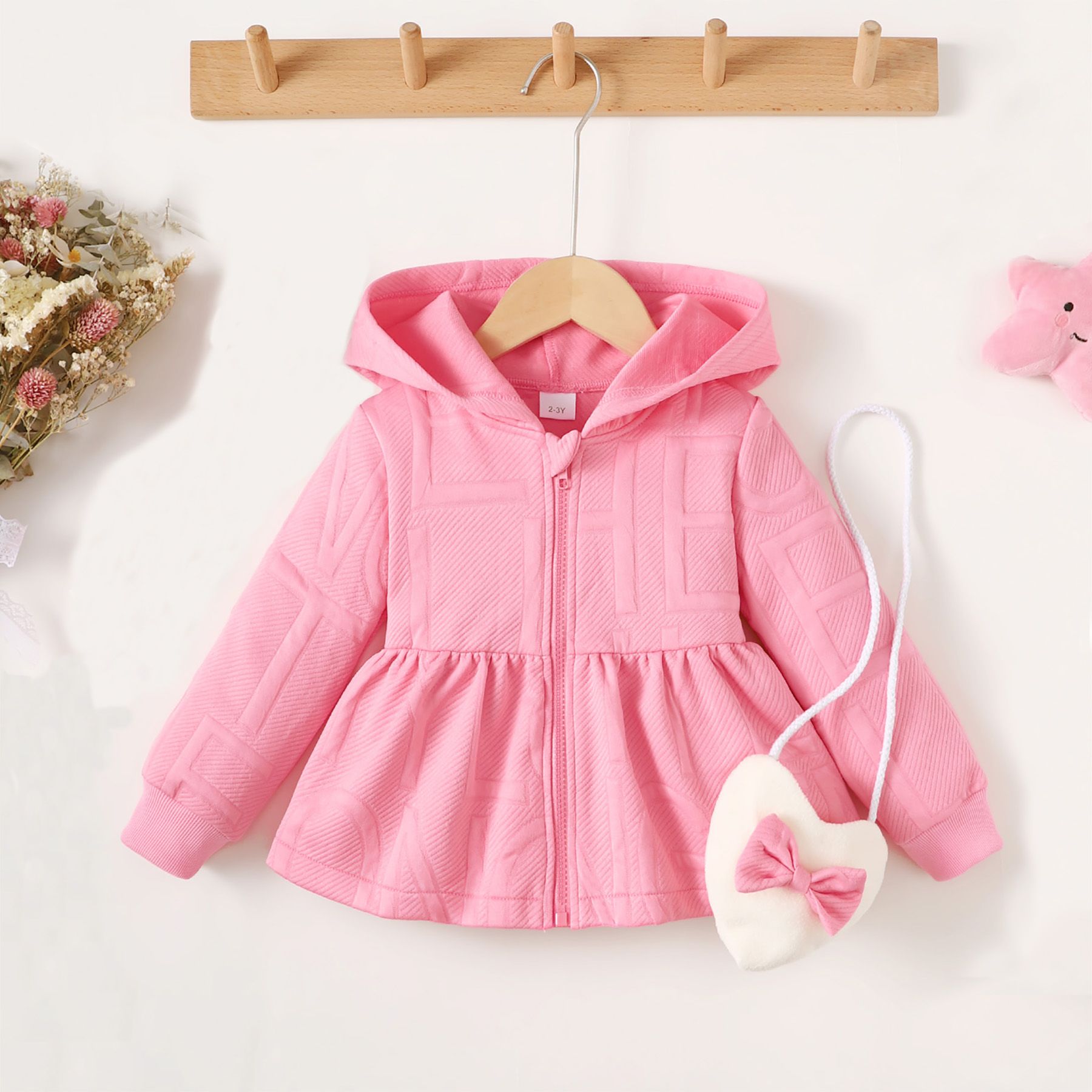 Toddler Girl Sweet Hooded Loose Coat/Jacket/Top