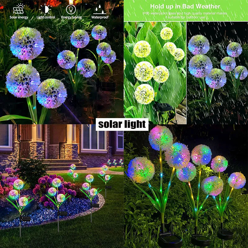 Solarbetriebene Zwiebelblumenleuchte für den Außenbereich für Hof-, Park- und Rasendekoration Farbe-A big image 1