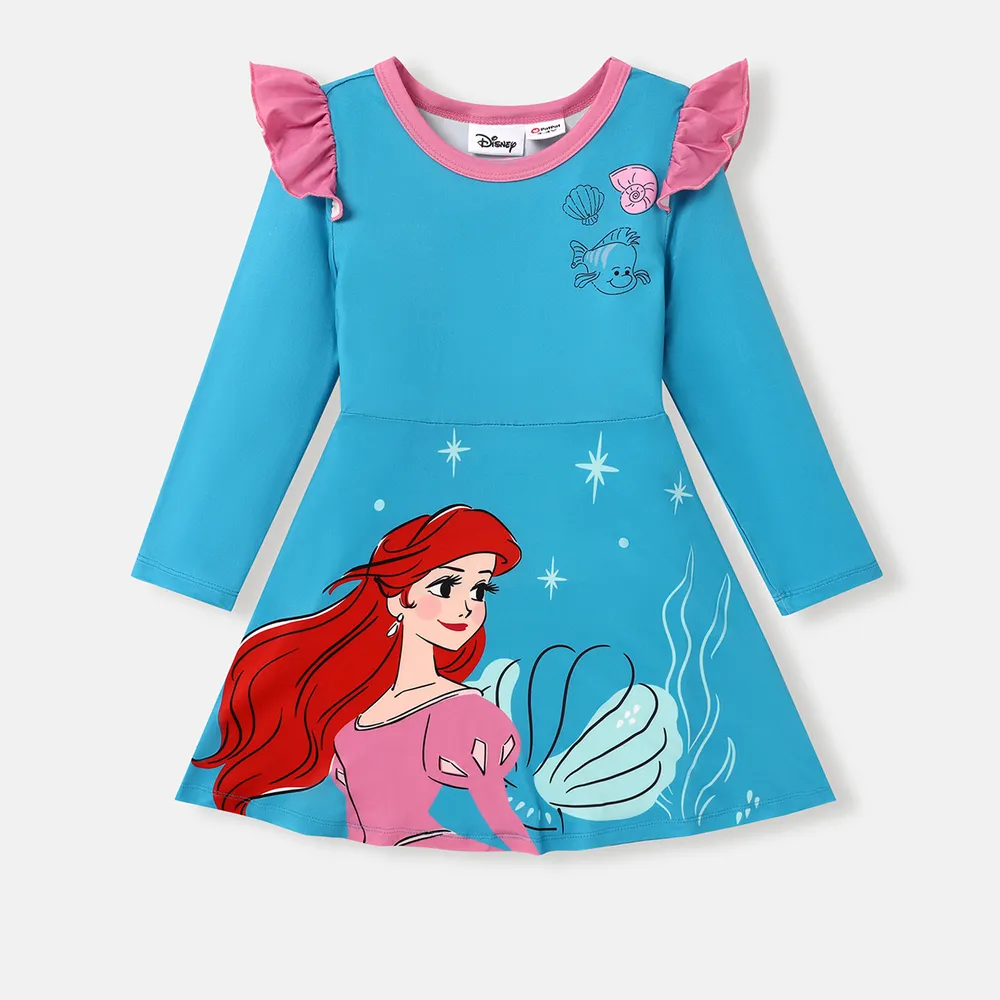 Disney Princess Toddler Girl Character Print Ruffled Long-sleeve Dress big image 8
