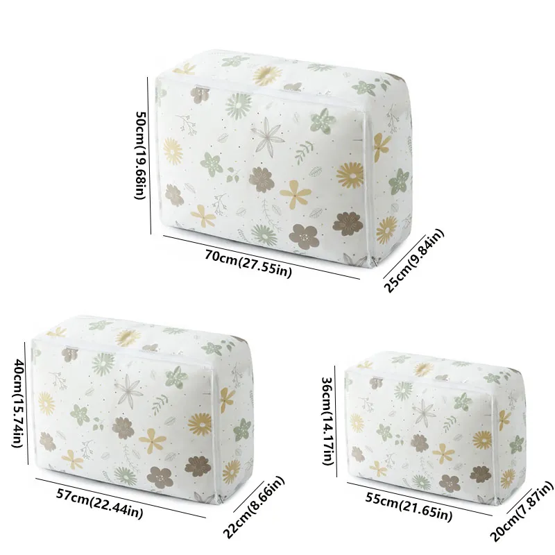 Cotton Quilt Storage Bag with Cute Printing Light Green