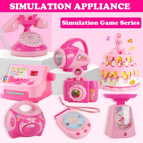 Functional Pretend Play Toys for Children in Pink Household Series