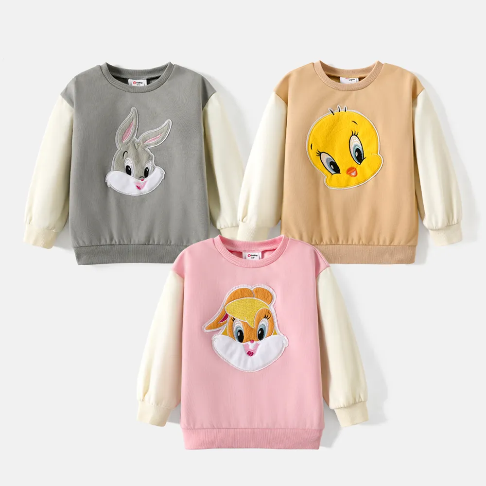 Looney Tunes Toddler Girl/Boy Character Embroidered Colorblock Cotton Sweatshirt big image 7