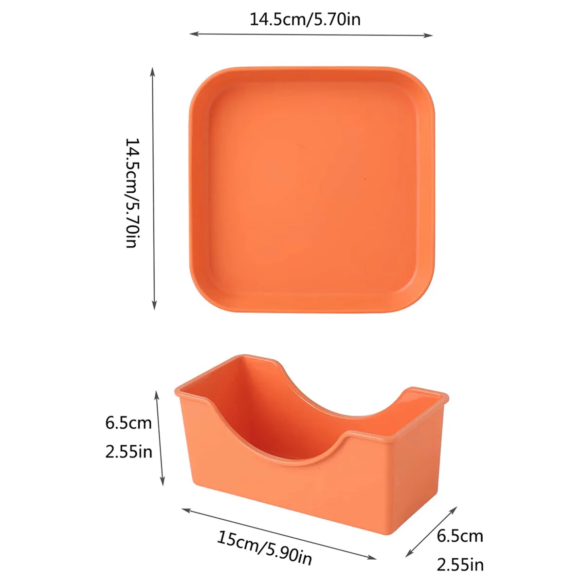 Set of 5 Plastic Plates for Snacks with Table Trash Tray