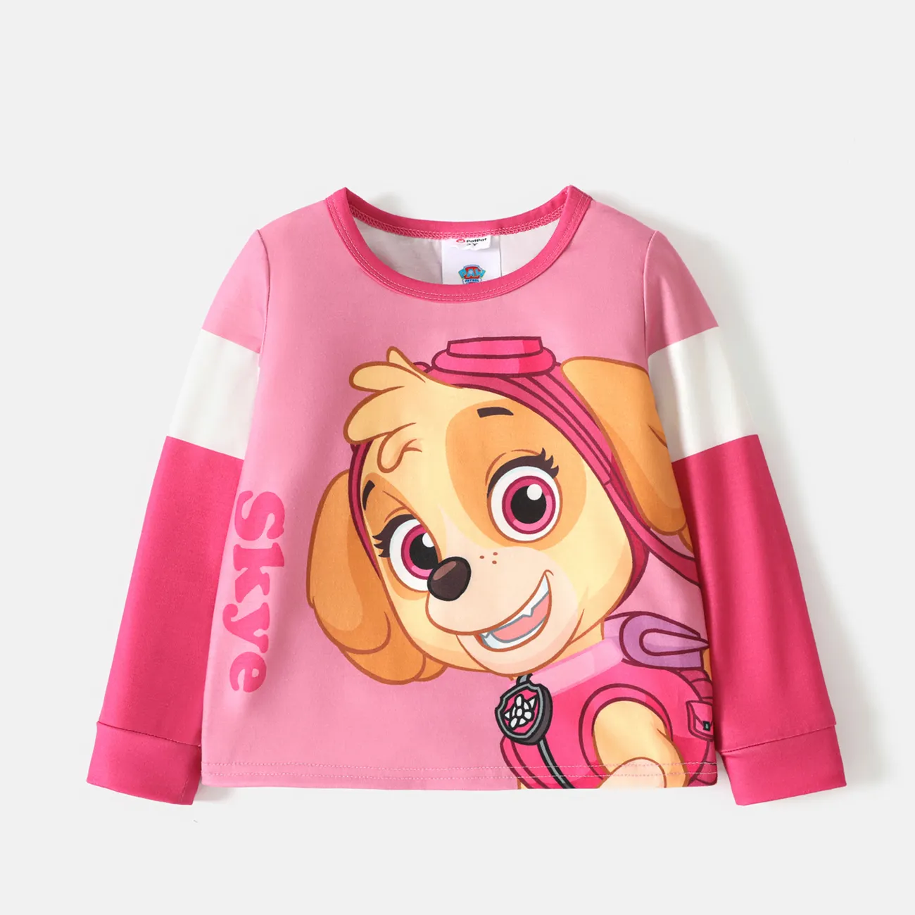 Patrulha Canina Criança Unissexo Infantil Cão Manga comprida T-shirts Rosa big image 1