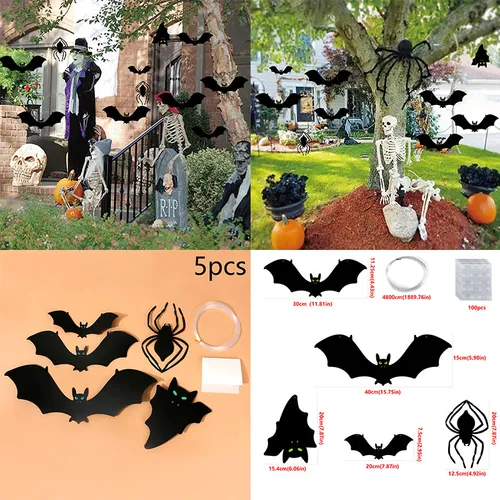 Halloween Spider and Bat Indoor/Outdoor Decorations