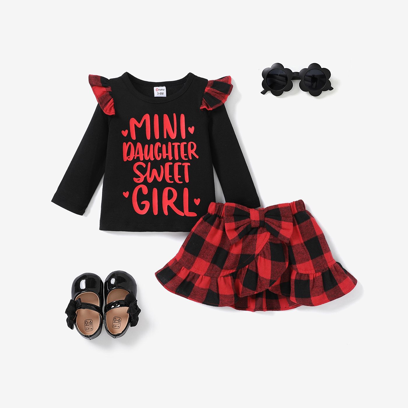 

2PCS Baby Girl Festive Flutter Sleeve Top/Dress Set